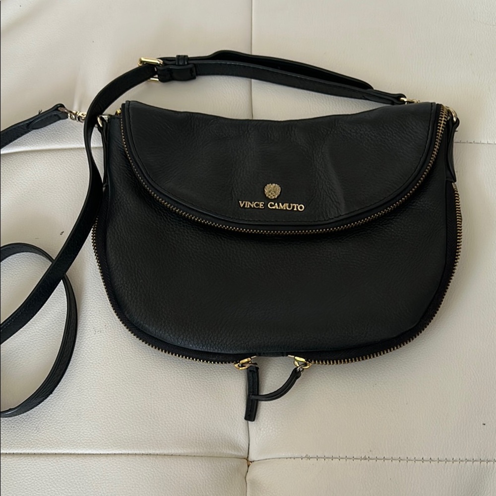 Vince Camuto Black Leather Crossbody Bag